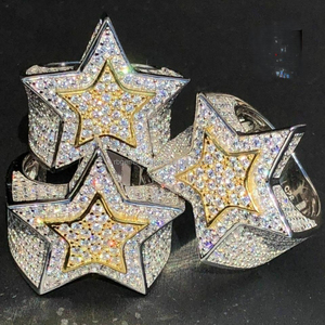 Custom S925 Silver D VVS Lab Grown Moissanite Iced Out Hip Hop Letter <b>Name</b> <b>Ring</b> (Unisex for Certified) - Product Image 5