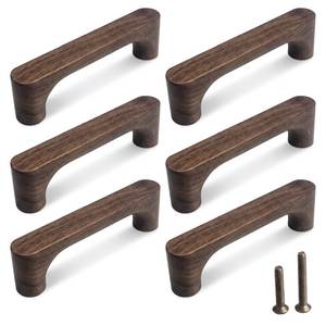 Ensemble de poignées de meubles en bois, design moderne rond, faites à la main, légères, décoration d'armoires de cuisine, durables, utilisation intérieure/extérieure - Product Image 1