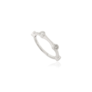 14K <b>White</b> and Yellow <b>Gold</b> Minimal Chunky Diamond Stacking Band <b>for</b> <b>Men</b> - Product Image 4