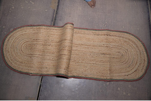 Tapis de couloir ovale en jute tressé fait main, tapis d'entrée rustique en jute naturelle, tapis de cuisine bohème, tapis de sol. - Product Image 4