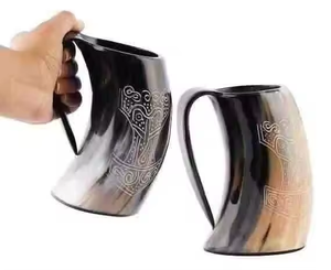 Chope en corne artisanale, naturelle, durable, rustique, moderne, polyvalente, avec logo personnalisé, utilisation multiple, ARTISANAT - Product Image 5
