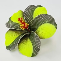 Pince à cheveux Sunne Tropical Premium élégante et tendance pour femme, 12,5 cm, motif tatouage unique, clips Plumeria