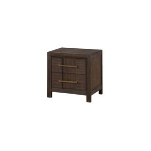 Modern Style <b>Walnut</b> Wood 2-<b>Drawer</b> Nightstand - Product Image 4