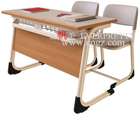 Meubles d'école internationaux modernes, ensemble table et chaise double en bois écologique et durable pour les élèves