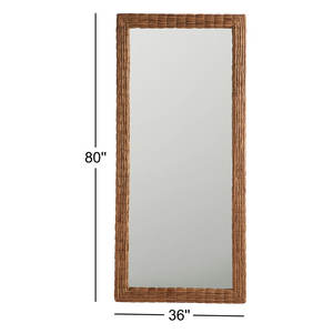 Miroir mural rectangulaire en jonc de mer tissé à la main DreamCraft avec un design encadré élégant, origine Vietnam - Product Image 6