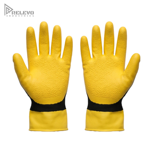 Custom Heavy Duty Latex Coated <b>Gloves</b> Non-Slip Crinkle Latex Coated Palm Seamless <b>Knit</b> Elastic Wrist Garden Work <b>Gloves</b> - Product Image 2