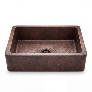 Lavabo de Cobre de Diseño con Aspecto Metálico Rústico para Interiores de Baños Residenciales y Comerciales de Lujo - Product Image 6
