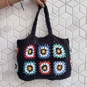 Hot Sale Summer Beach Straw Bags Bohemian Crochet Multi Color Handmade Women Shoulder Bag Sea Grass <b>Square</b> Bag - Product Image 1