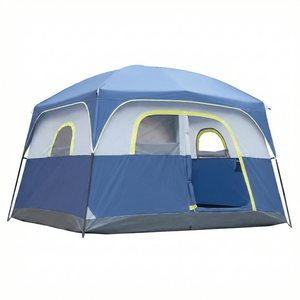 Tenda da Campeggio Familiare di Lusso per 6 Persone, Impermeabile e Antivento, Facile da Montare, Doppio Strato, 1 Porta a Rete, 5 Grandi Finestre - Product Image 2