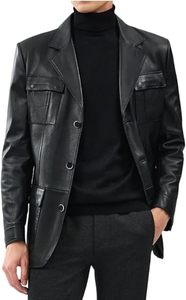 Wholesale Designer New Genuine Leather Leather Casual Temperament Thin Medium Long Suit - Product Image 3