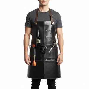 Tablier en cuir véritable pour poterie, studio de céramique, vêtements de travail professionnels pour artistes, matériau résistant à l'eau LPN-0272 - Product Image 1