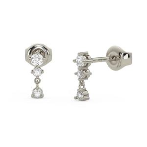 Pendientes Colgantes de Diamantes en Oro de 14K, 6 Diamantes Naturales de 1.5ct, 30mm, Estilo Minimalista y Elegante, para Aniversario, Cumpleaños, Graduación, Novia - Product Image 2