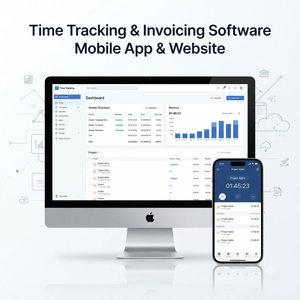 Zeiterfassungs- und Rechnungsstellungssoftware Mobile App und Website SaaS-Lösung für Freiberufler und Teams - Product Image 2