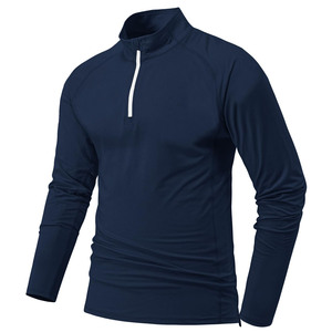 Sudadera Personalizada con Cierre de Cremallera para Hombre, Protección Solar, Color Sólido, Cuello Alto, Secado Rápido, Mezcla de Algodón Básico - Product Image 4