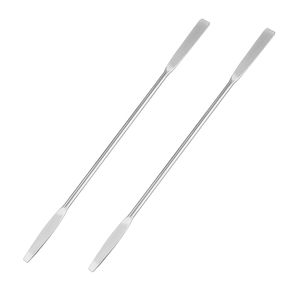 Juego de mini espátulas de laboratorio de acero inoxidable, 2 uds. |   Espátula de muestreo micro de doble punta cuadrada y redonda de 6.2 pulgadas - Product Image 1