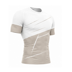 T-shirt de compression pour homme, extensible, pour la course, le fitness, la gym, l'entraînement, vêtements de sport personnalisés, fournisseur de vêtements en gros, OEM - Product Image 1
