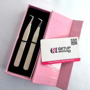 แหนบดึงขนตา Getup Brosons สแตนเลสสตีล ป้องกันไฟฟ้าสถิตย์ ขนาด 10 มม. ปลายเรียบ ใช้งานแม่นยำ บรรจุภัณฑ์กล่องแบบกำหนดเอง - Product Image 5