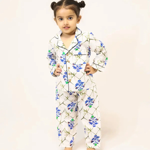 2-Piece Women's Casual Floral Pattern Summer Nightwear 100% Cotton <b>Pajama</b> Sleepwear Set Breathable Eco-Friendly OEM ODM Service - Product Image 1
