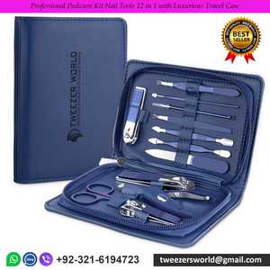 Kit de pédicure professionnel, outils pour ongles 12 en 1 avec étui de voyage luxueux - Product Image 1