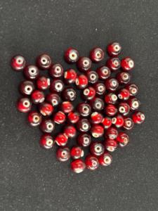 Cuentas de Vidrio Lampwork con Forma de Corazón Rojo de 6mm y 8mm, Cuentas Sueltas para la Fabricación de Joyería y Reventa - Product Image 4
