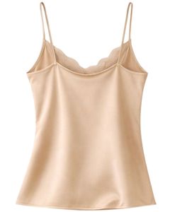 Champagne Satin Camisole Shorts Set Women Sleepwear <b>Lace</b> Trim Spaghetti Strap Soft Breathable Summer Nightwear Lounge Pajama Set - Product Image 5