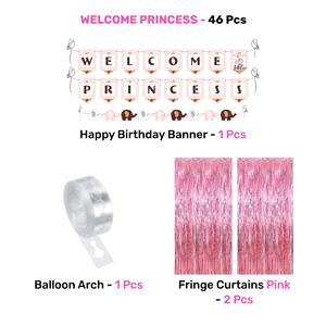 Kit de Décoration Bienvenue Princesse Bébé Fille Thème Rose avec 44 Pièces, Ensemble de Ballons et Guirlande en Aluminium pour Baby Shower et Fête de Bienvenue Nouveau-né - Product Image 3