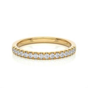 Alianza de boda de oro sólido con diamantes creados en laboratorio para mujer, diseños de joyería de oro minimalistas de lujo para fiestas - Product Image 1