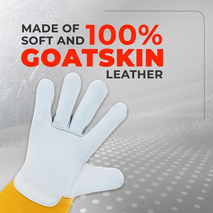 Gants de travail pour hommes, industriels, électriques, de sécurité, mécaniciens, antidérapants et anti-vibrations, en polyester et cuir - Product Image 4