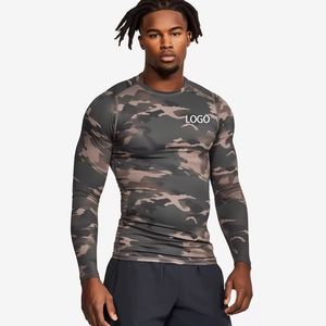 Men's Sports T-shirt Compression Long Sleeve Rash Guard Fitness Wear Print Custom ODM/OEM MMA BJJ <b>Rashguard</b> Spandex/Polyester - Product Image 4