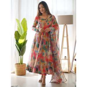 MUSKAN SKY BLUE FOX GEORGETTE DKB-16: - Product Image 1