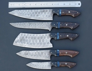 Handmade Carbon Steel Sustainable Multifunction Chef <b>Knife</b> Set 5 Pieces Razor <b>Sharp</b> High Carbon Forged Customizable Wholesale - Product Image 1