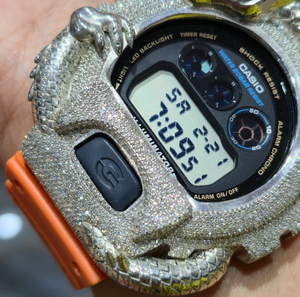 Montre de sport numérique de luxe, design dragon, bracelet en acier inoxydable orange, 42 mm, étanche 3 BAR, GPS, alarme, affichage analogique, unisexe - Product Image 5