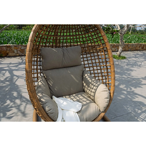Silla Columpio de Ratán SOLACE Premium de 1 Plaza con Soporte para Jardín, Patio o Parque - Diseño Minimalista - Product Image 5