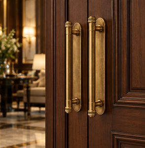 Poignée de porte cylindrique classique, finition dorée, embouts côtelés, poignée décorative pour armoire, quincaillerie de meubles - Product Image 3