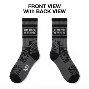 Premium 320 GSM Cotton Spandex Blend Quick Dry Men's Crew Socks Black Color Rhinestone <b>Studded</b> Custom Logo Bling Streetwear - Product Image 5
