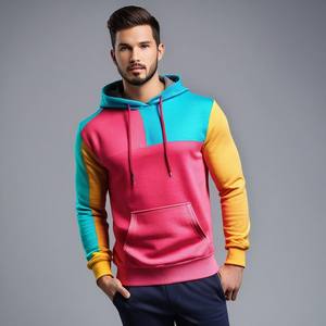 Sweat-shirt unisexe de haute qualité avec fermeture à glissière col Design personnalisé sweats à capuche graphiques grande taille technique de bouffée vêtements en gros - Product Image 4