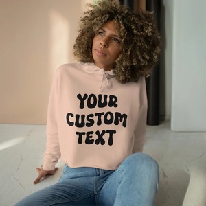 Sudadera Corta Personalizada ODM 2026 con Texto Personalizado y Opción de Logotipo Frontal, Sudadera Corta 100% Algodón - Product Image 3