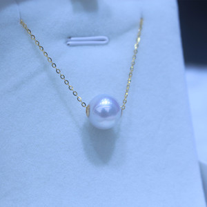 Collier de perles Edison de style palais rétro pour femmes, accessoire de luxe de petite taille, pendentif en perle d'eau douce S925, lumière - Product Image 1