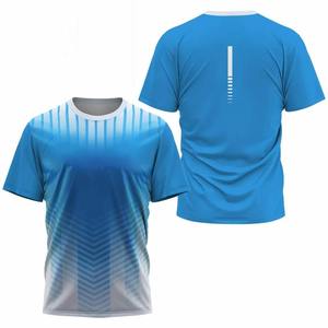 Camiseta de Hombre de Manga Corta con Cuello Redondo, Diseño a Rayas, Transpirable, con Bloques de Color, Tejida, 100% Algodón, Corte Regular, Informal - Product Image 4