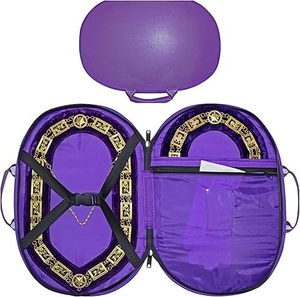 Étui pour collier maçonnique noir avec doublure bleue rembourrée, sac de transport maçonnique en matériau noir souple et imperméable - Product Image 4