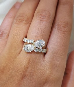 Vintage Style Pear Cut Diamond <b>Ring</b> in Solid Gold with Unique <b>Statement</b> Design Elegant Luxury Engagement <b>Ring</b> Fine Jewelry Gift - Product Image 1