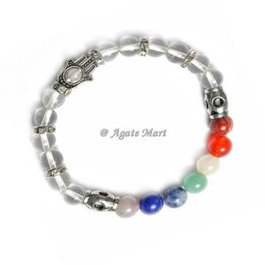 Handmade Natural Agate 7 Chakra <b>Bracelet</b> Double Line Crystals Reiki <b>Healing</b> Engraving Crisp Carved Fengshui Love Style <b>Bracelet</b> - Product Image 6