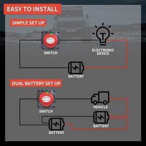 Interrupteur de déconnexion de batterie 275A 12V M10 marche/arrêt 2 broches pour usage automobile et maritime - Product Image 5