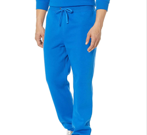 Men's Blue <b>Linen</b>/Cotton Straight Mid Waist Elastic Drawstring Closure Vintage <b>Joggers</b> Autumn Wear - Product Image 5