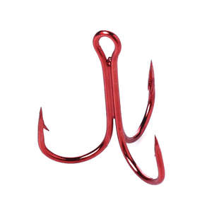 Anzuelo de pesca de carpa de acero de alto carbono rojo para agua salada, anzuelos individuales y triples, señuelo de pesca de la marca Zuol - Product Image 4