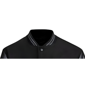 Blouson universitaire d'hiver pour homme en laine Melton avec manches en nylon/coton, col montant, personnalisable, style Letterman, écologique, respirant et coupe-vent - Product Image 2