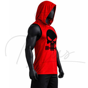 Débardeur de sport pour homme de haute qualité, coupe ajustée, 100% coton, sans manches - Product Image 5