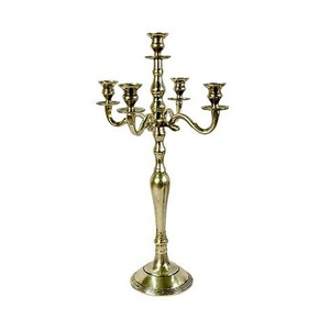 Décoration de noël bougie votive 5 bras candélabre haut tendance Table pièce maîtresse argent Antique finition métal bougeoir - Product Image 4