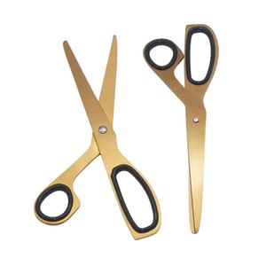 Household <b>Scissors</b> Gold Blade Multi Purpose Stainless Steel Utility Cutting Tools Home Office Stationary Black Gold Grip - Product Image 1