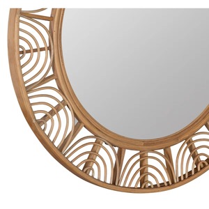 Handmade Round Rattan Frame Contemporary Design Wall <b>Mirror</b> with Smooth Edge and Customizable Thickness From REHMAN <b>CRAFT</b> - Product Image 2